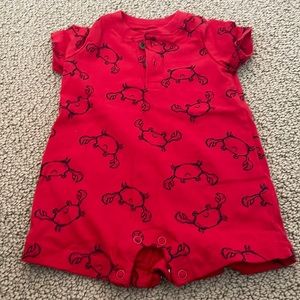 2/$10 or 3/$15 Crab Short Sleeve Romper